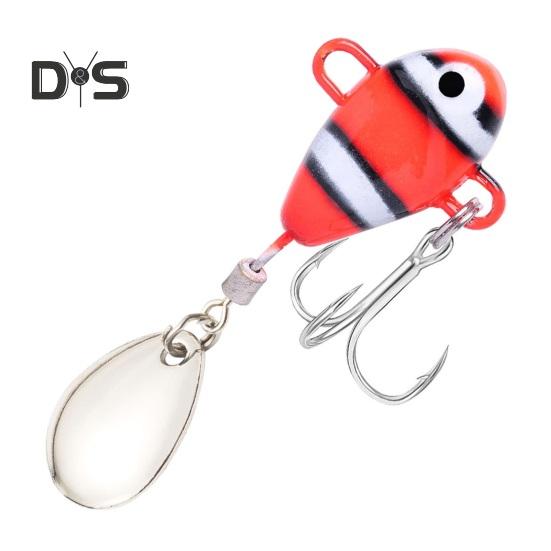 6Pcs 10G/5CM VIB Fishing Lure with Treble Hook Spinning Sequin Long Casting Metal Hard Artificial Spinner Bait Saltwater Freshwater Bass Walleye