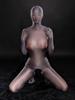 M Xl Hooded Catsuit Shiny Nylon Full Coat Zentai Bodystocking Open Crotch Bodysuit Tight Sexy Leotard Conjoined Jumpsuit Unitard
