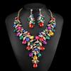 Set di Gioielli Statement Collana Orecchini Strass Donna Abito Accessorio Cena