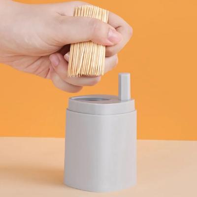 Single Toothpick Holder Pressed Automatic Toothpick Holder Kitchen Restaurant Desktop Organizer Dental Cleaning Tools