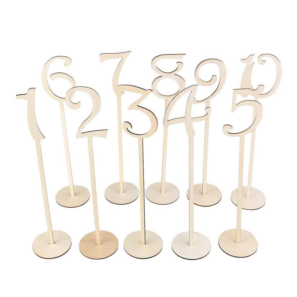 Creative Wooden Table Number Sign for Wedding and Party Decorations