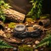 Imitation Stone Resin Rock Feeder Dish Anti-knock with Bowls Reptile Food Bowl Prevents Spills Wide Mouth Amphibians Water Bowl