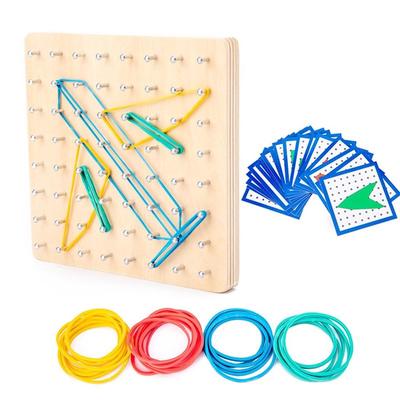 Wooden Geoboard Mathematical Manipulative Material Array Block Geo Board Graphical Educational Toys