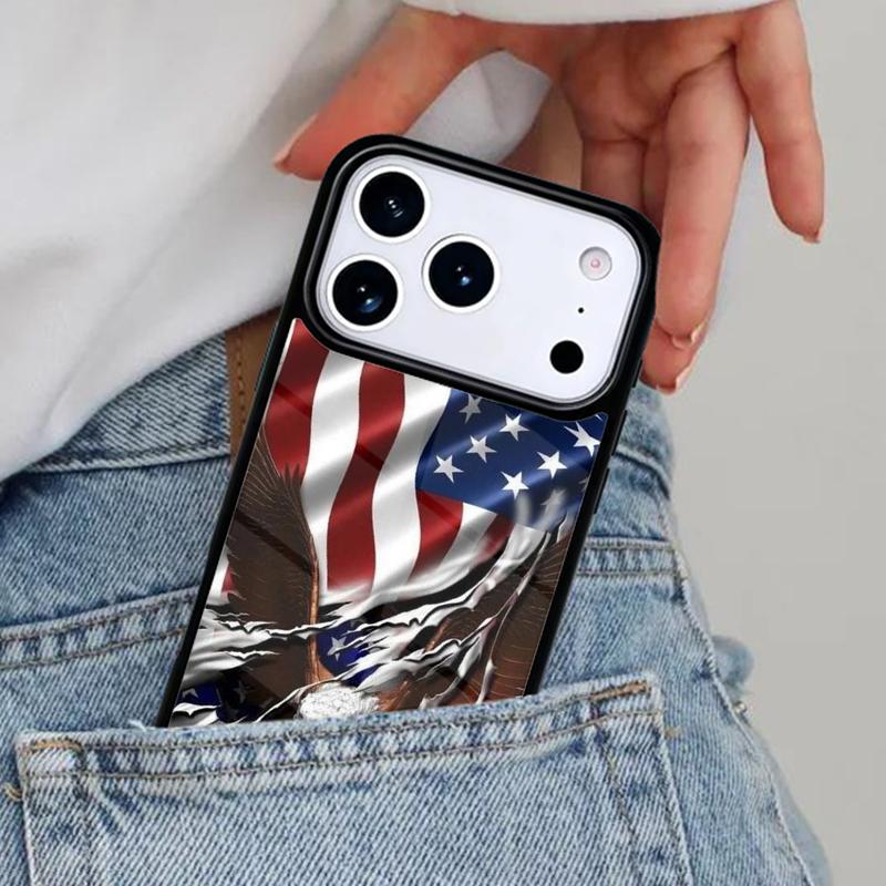 Silk Flags USA America Phone Case for iPhone 17ProMax 12 13 14 15 16e 17 Pro Max Plus Air Cover