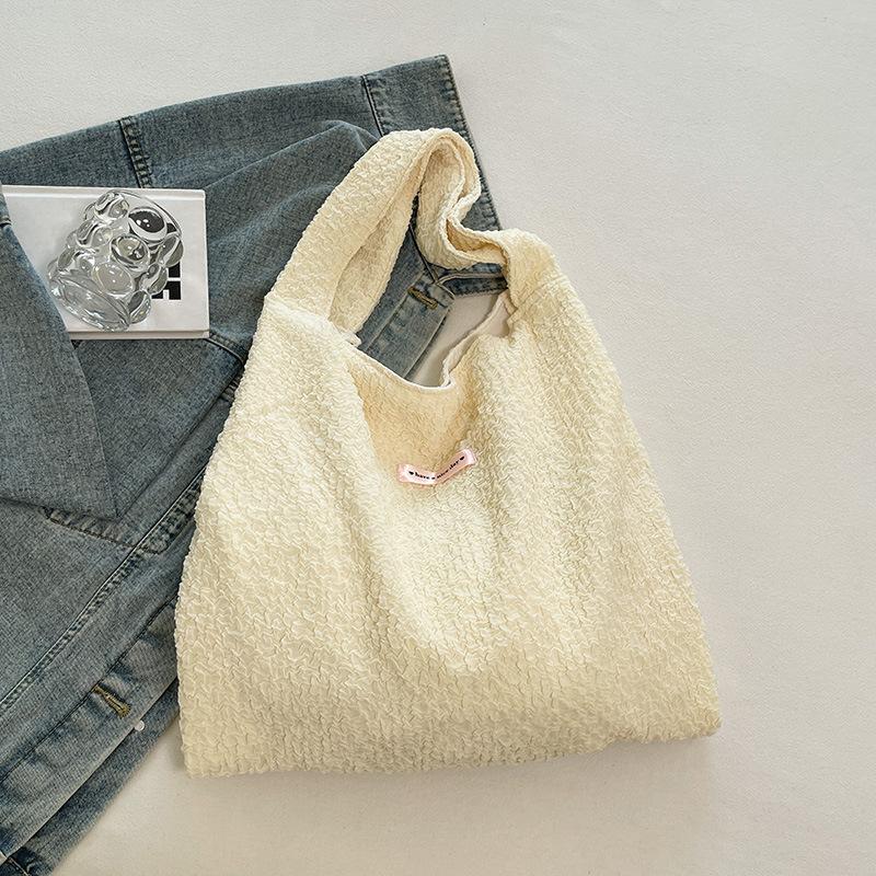 Folded large-capacity shoulder commuter bag Japanese ins simple and versatile fresh tote bag Mori girl messenger bag