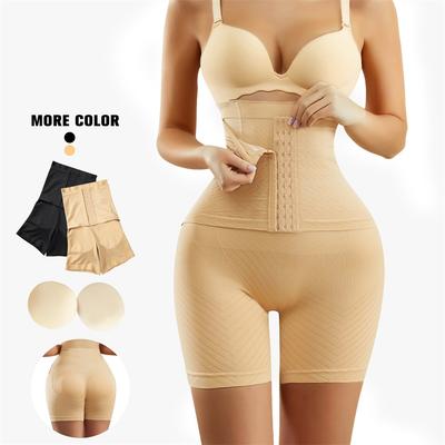 Gaine Amincissante Complète pour Femmes avec Coussinets de Contrôle Culotte Contrôle Fesses Ventre Corset Taille Haute Entraîneur Taille Haute Sous-vêtements Shapewear