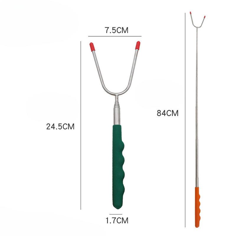 Adjustable Stainless Steel BBQ Skewers With Colored Handles For Chicken Leg Kebabs Outdoor Camping Cooking Tools