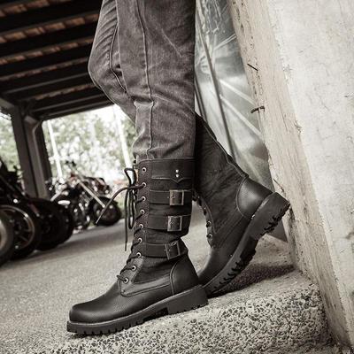 Höhenverstärkende High-Top-Martin-Militärstiefel für Herren im koreanischen Stil, trendige britische Mode, große Größen 983
