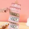 1pc Birthday Cash Gift Envelope Pink Cake Design Folded Money Holder Card for Girls Birthday Party Cash Packaging Supplies