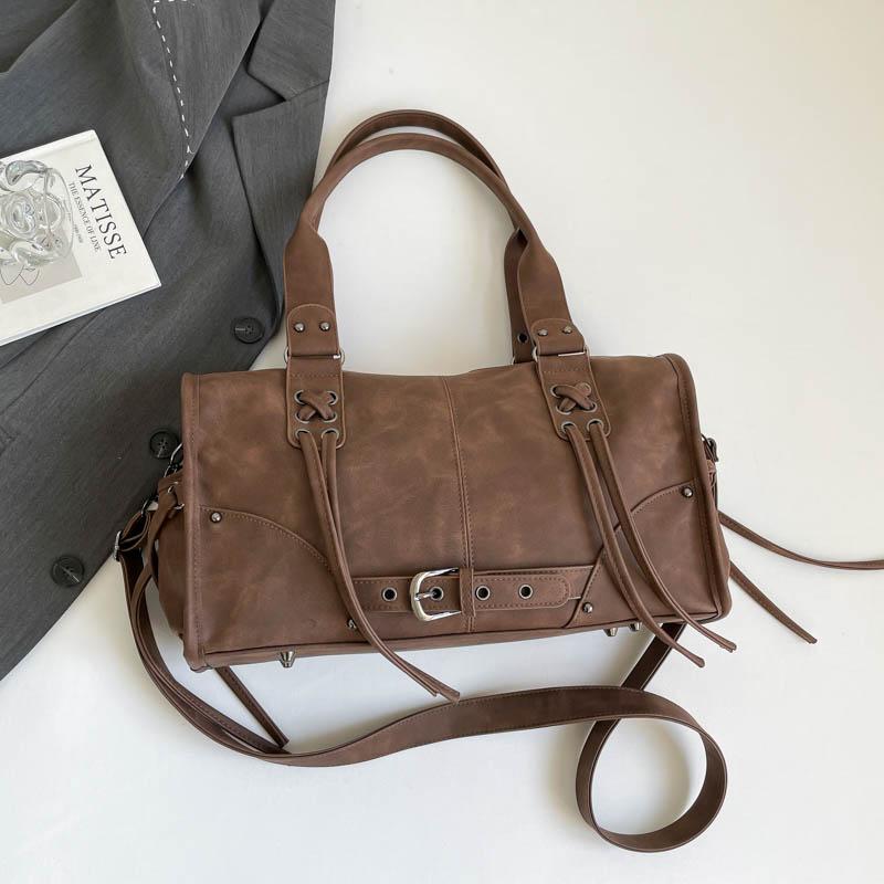 Suede Tote Bag Women's Fashion Shoulder Bag with Lace Up Detail and Adjustable Crossbody Strap