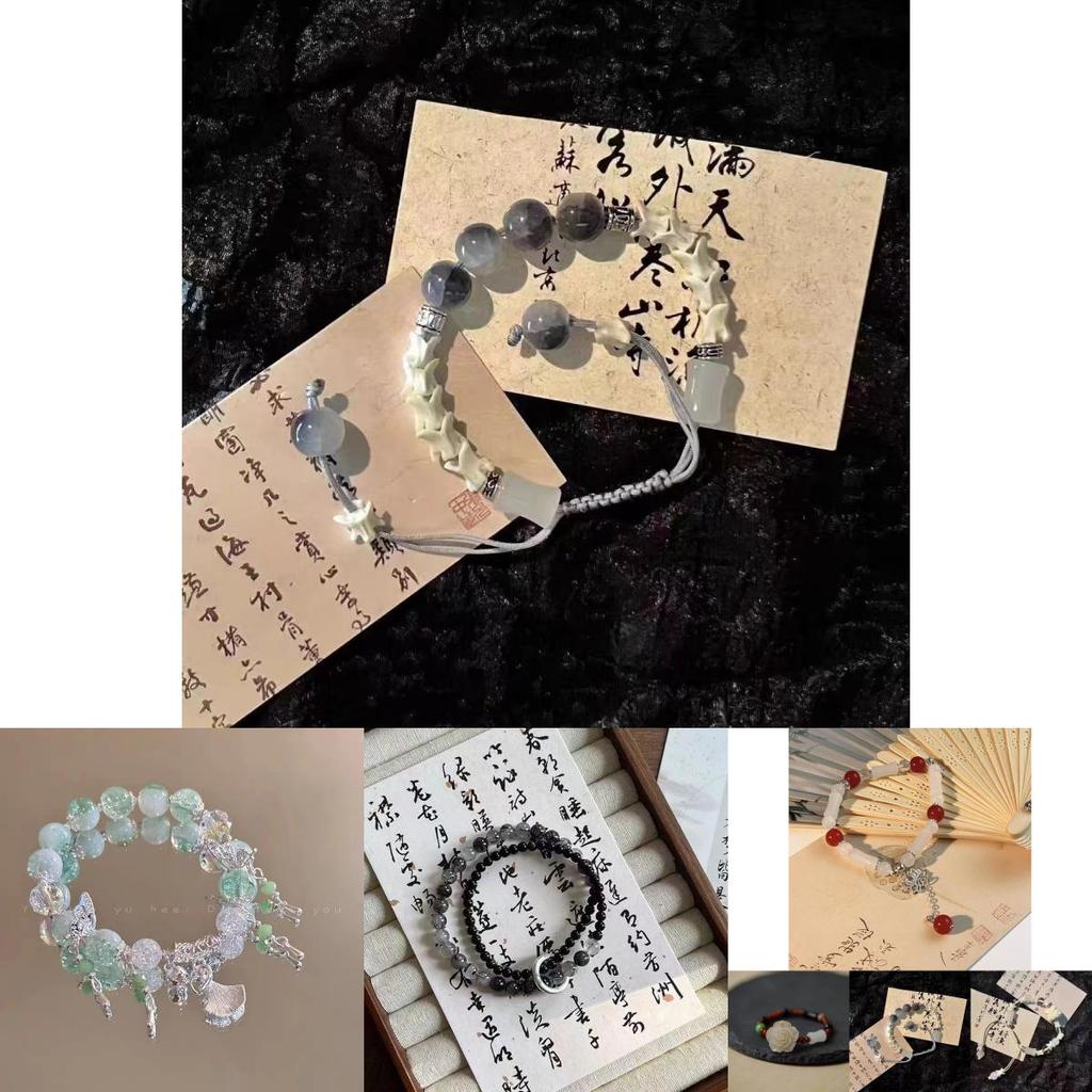 Exquisite New Chinese Style Beaded Bracelet With Butterfly Design For Women