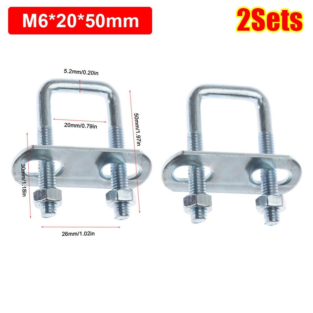 2Sets With Baffle Square Clamp Right Angle U-bolt Squa Bolt New Pipe U-clamp