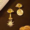 Vintage Devil Eye Necklace Schiaparelli Style Retro Nose Pendant Sweater Chain