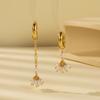 Faux Asymmetrical Modern Pearl Earrings For Women Gold Plated Geometric Design