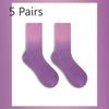 5 Pairs of Women's Spring/summer Thin Moisture Wicking Perspiration Breathable Tie Dye Gradient Socks