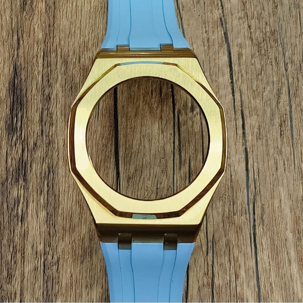 Offshore Gold Royal Oak GA2100/2110/B2100 Fluoro Rubber Strap DIY Watch Modification Kit