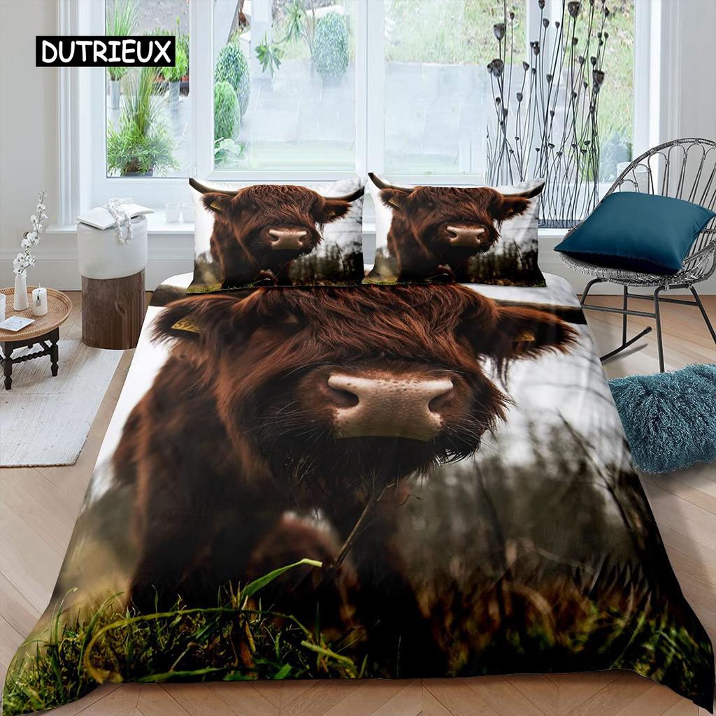 Schaf-Bettbezug, King-Queen-Size, schönes Bettwäscheset mit Bauernhoftieren für Kinder, Teenager und Erwachsene, weiße Ziege, 2/3-teilig, Bettbezug, Kissenbezug