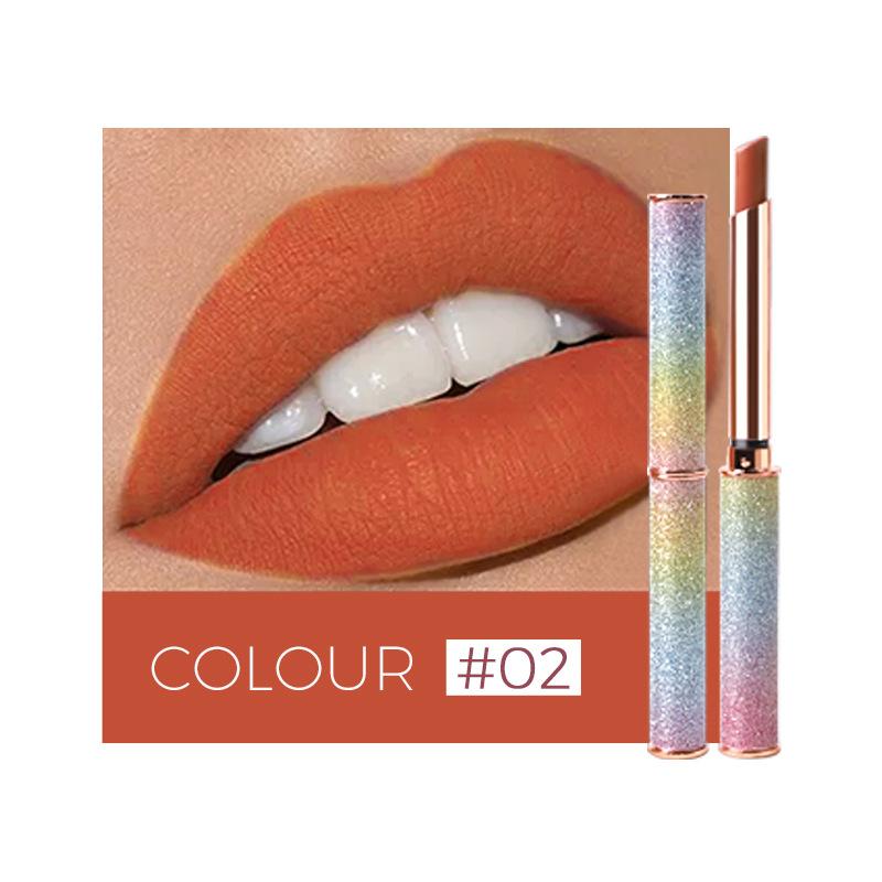 VIBELY Starlight Sparkle Matte Lipstick Dip-in-Cup, No-Fall Crushed Diamond Lipstick