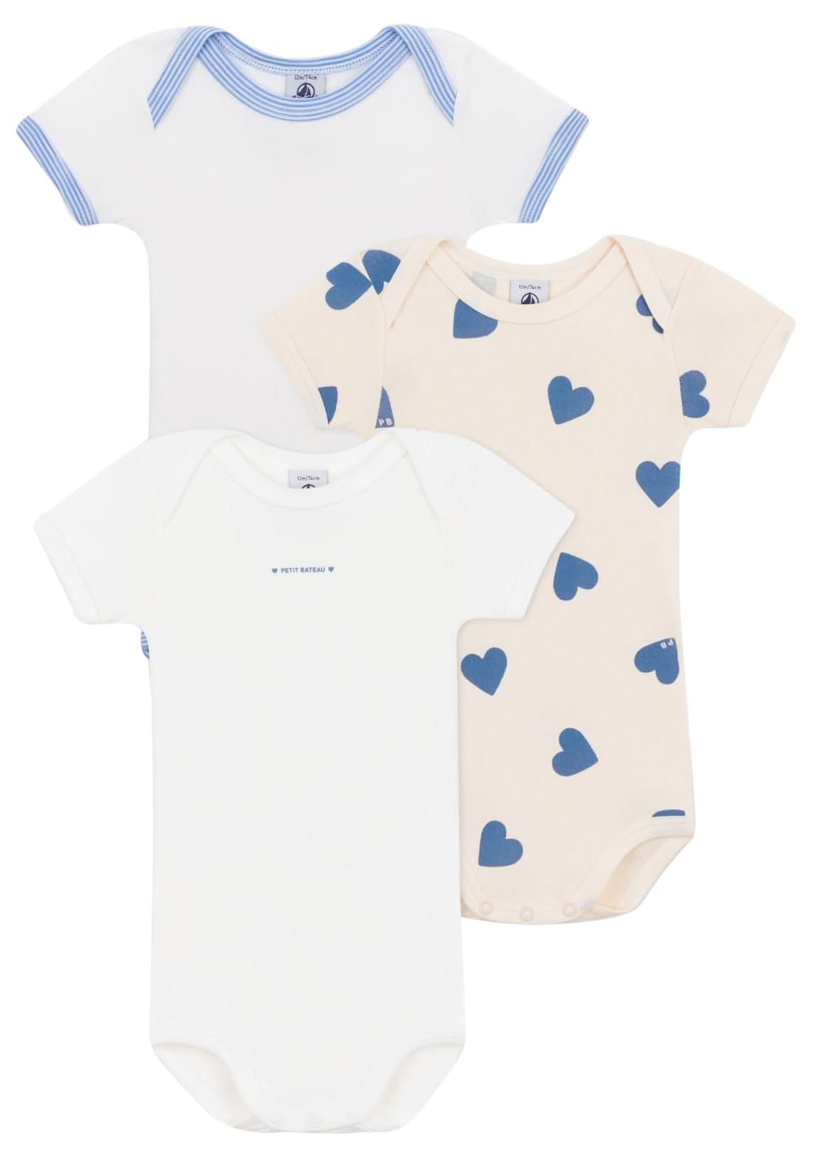 

Short Sleeve Body Set A0CQY Multicolor 1 12 Months 74cm [Petit Bateau] 3-Piece
