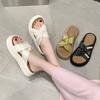 Pearl national style outer wear with skirt slippers girl 2025 summer new fairy style sandals fashion beach one-word drag tide