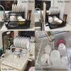 Dish Rack, Large Capacity Dish Drying Rack With Draining Board, Double Layer Detachable Dish Storage Organizer For Dishes, Cups