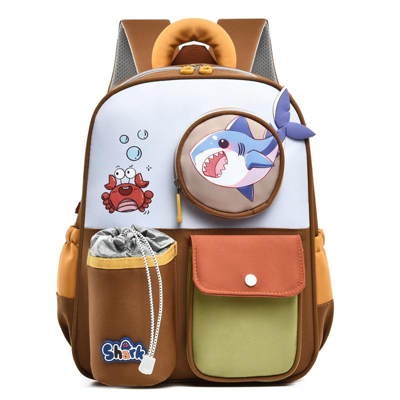 School bag new children's preschool love cartoon bag first grade children double shoulder back