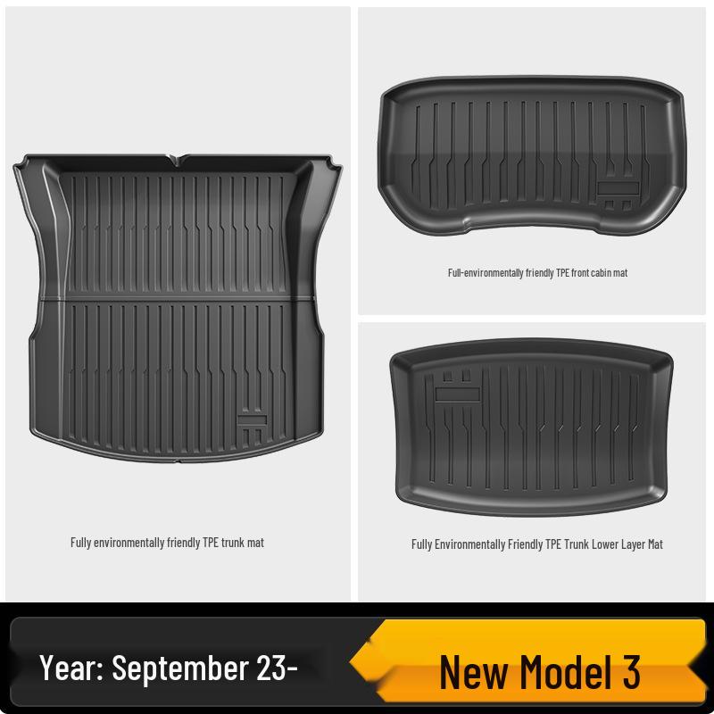 Tesla Model 3/Y Facelift Eco-friendly All-Weather TPE Car & Trunk Mats