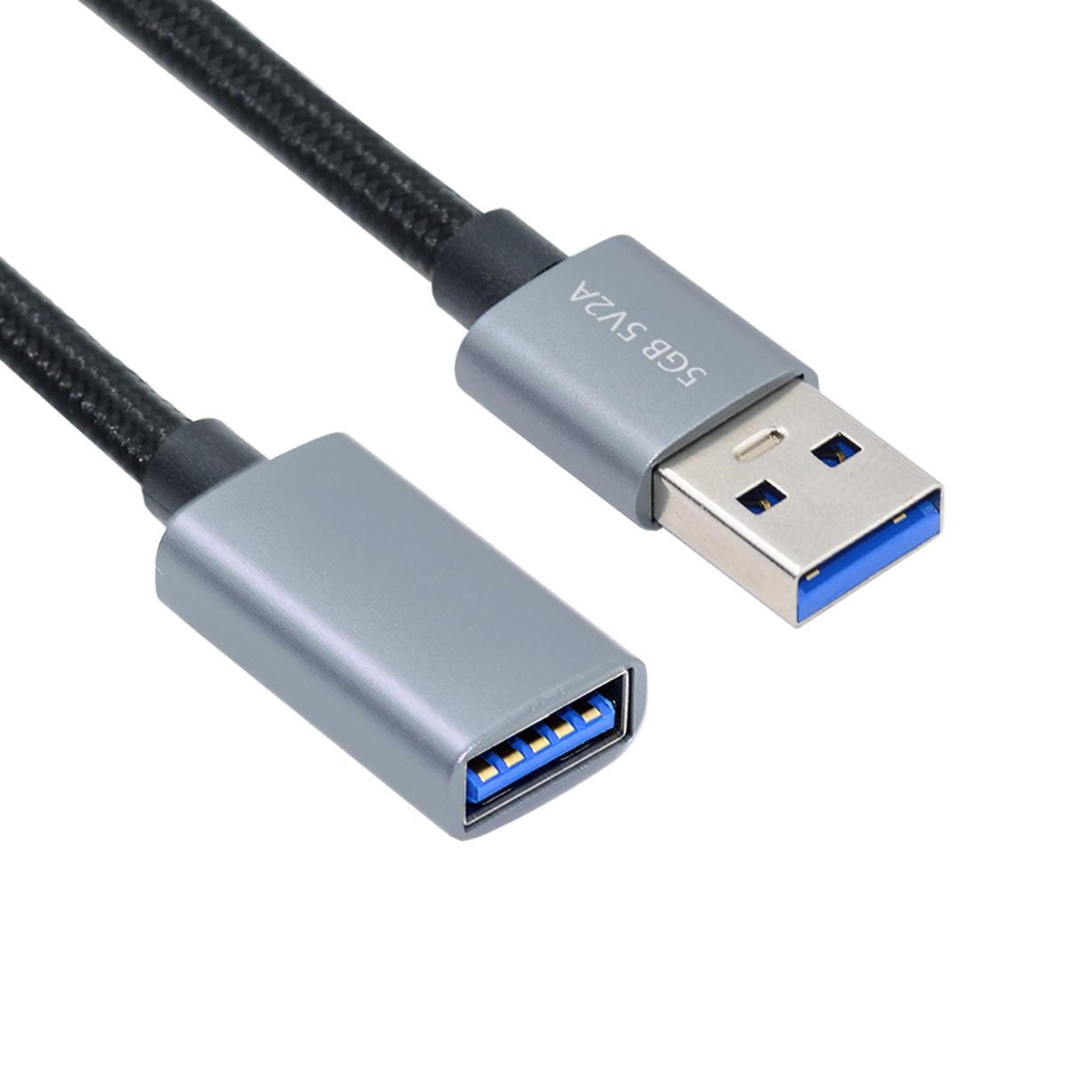 

U3-075-AF 0.3м USB 3.0 Штекер до USB 3.0 Розетка Подовжувальний Кабель 5 Гбіт/с Кабель для Передачі Даних Диск SSD Камера (Срібна мушля) As Shown A