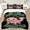 3pcs Axolotls Bedding Set - Includes Quilt Cover and Pillowcases, Suitable for All Seasons, Machine Washable - Ideal Gift for Family and Fri