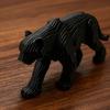 3D Printed Black Panther Figurine, Matte Black Texture Geometric Desktop Decoration, Layered Panther Sculpture Home Office Decor Gift