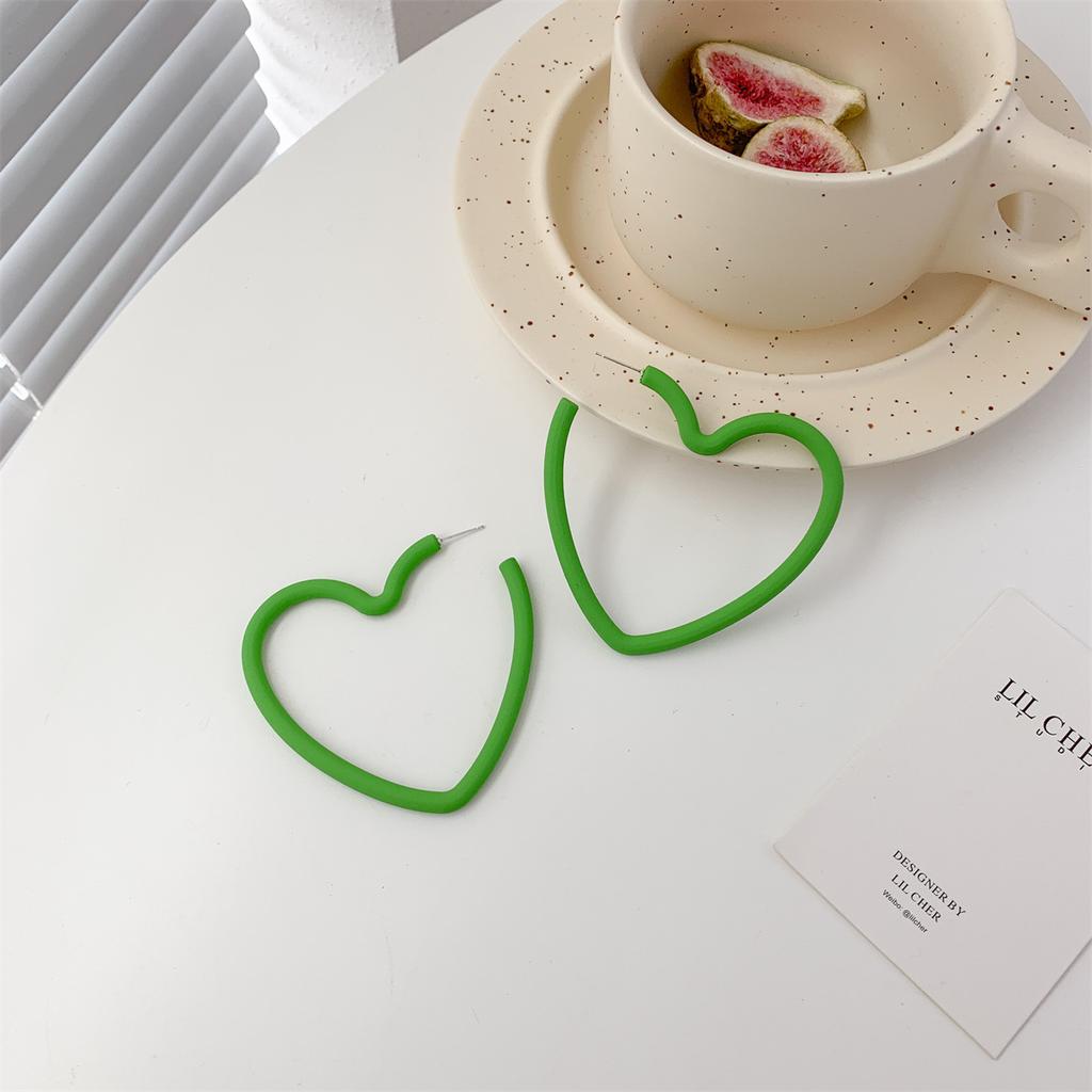 Fashion Geometric Personality Neon Acrylic Big Star Hoop Earring For Women Hollow Heart Earring Jewelry