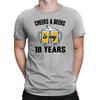 Mens 18th Birthday T-Shirt Mens Womens Tees Top CHEERS and BEERS To 18 Years Old Funny Gift
