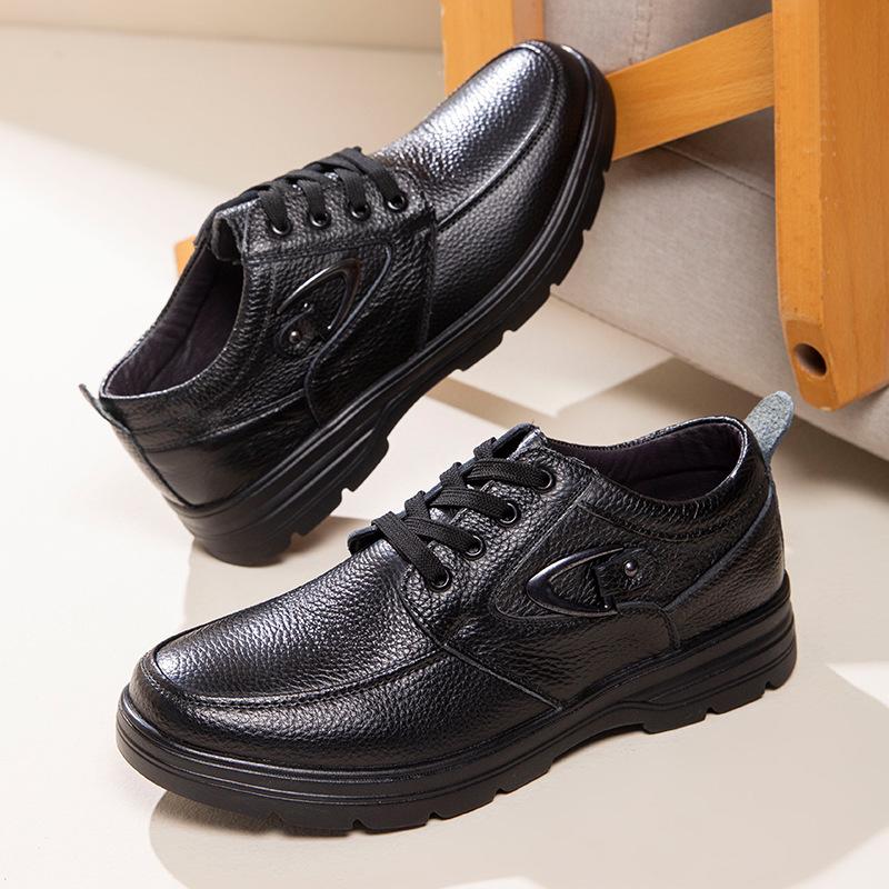 

Foreign trade large size leather shoes men s first layer cowhide shoes men s first layer cowhide business 464748 size casual leather shoes 48 чёрный