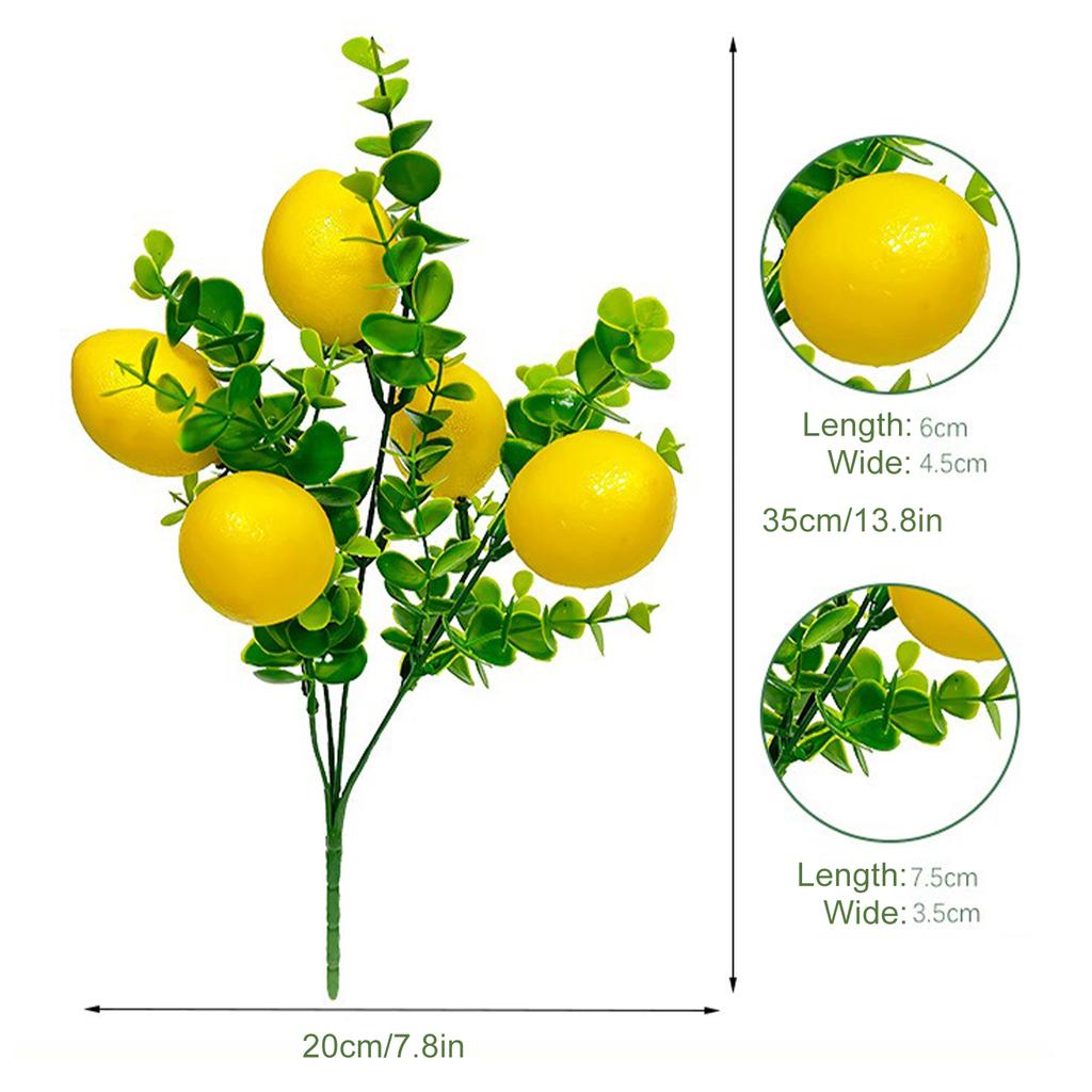 3PCS Artificial Lemons Branches Wedding Garden Home Decoration Small Artificial Fruit Branch Type B