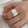 925 Sterling Silver Simple Ring For Women Fine Jewelry Finger Adjustable Open Vintage Shinning Wide Ring For Party Birthday Gift