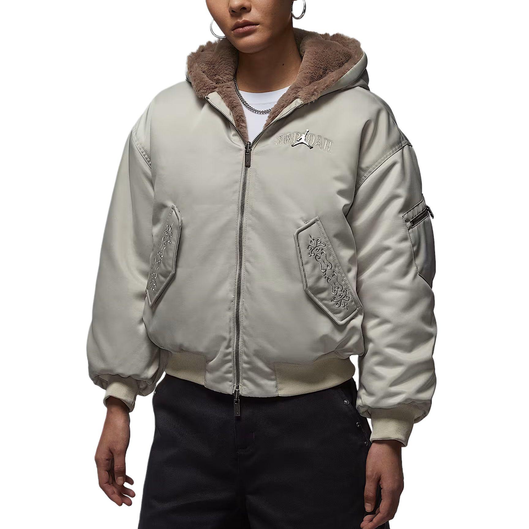 

Jordan Flight Year Of The Horse Limited Edition Cny New Year Faux Fur Reversible Hooded Long Sleeve Jacket Women jackets IQ3961-236 L