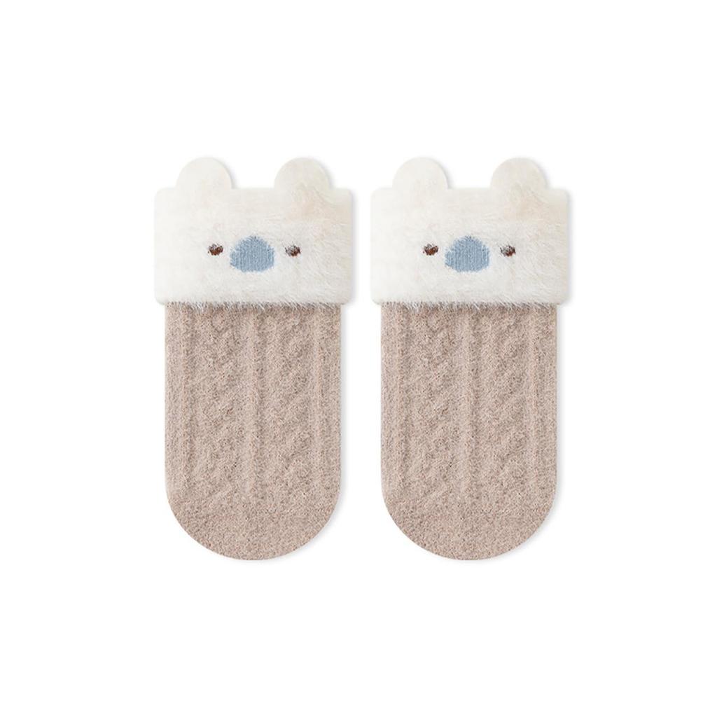 Cute Animal Baby Winter Socks Mink Fur Warm Mid Tube Socks For Newborn Boy Girl Plush Thermal Sock