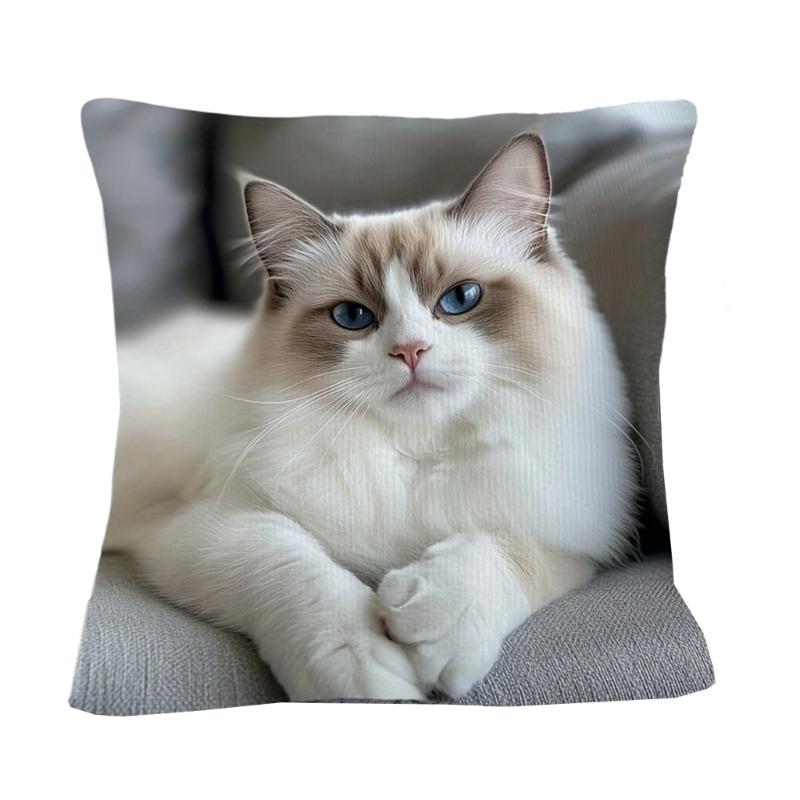 

Realistic Effect Cats 18x18Inch Throw Pillow Cover Kitten Decorative Cushion Cover Home Decors Animal Pet Lover Pillowcase