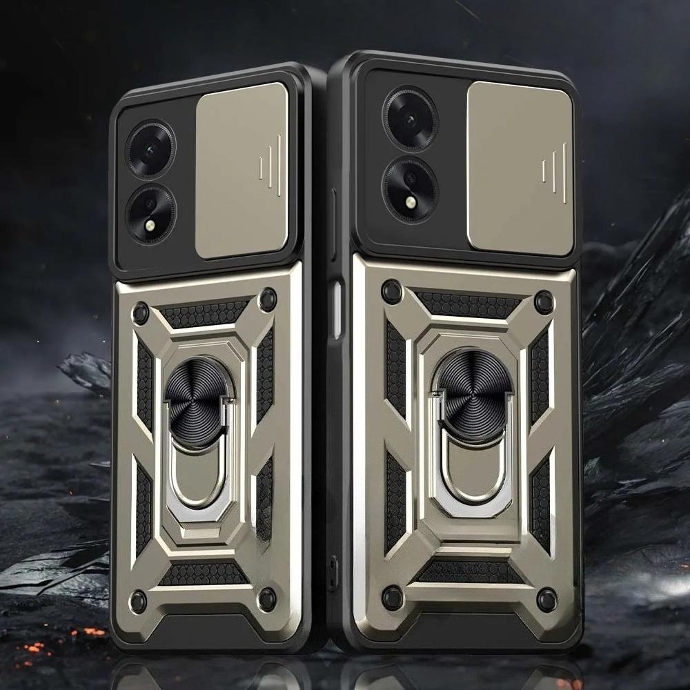 Armor Case For OPPO A79 A78 A58 A38 A18 A98 5G A77 A57 A57S A76 A16 A16S A54S Cover With Ring Magnetic Holder Coque Fundas