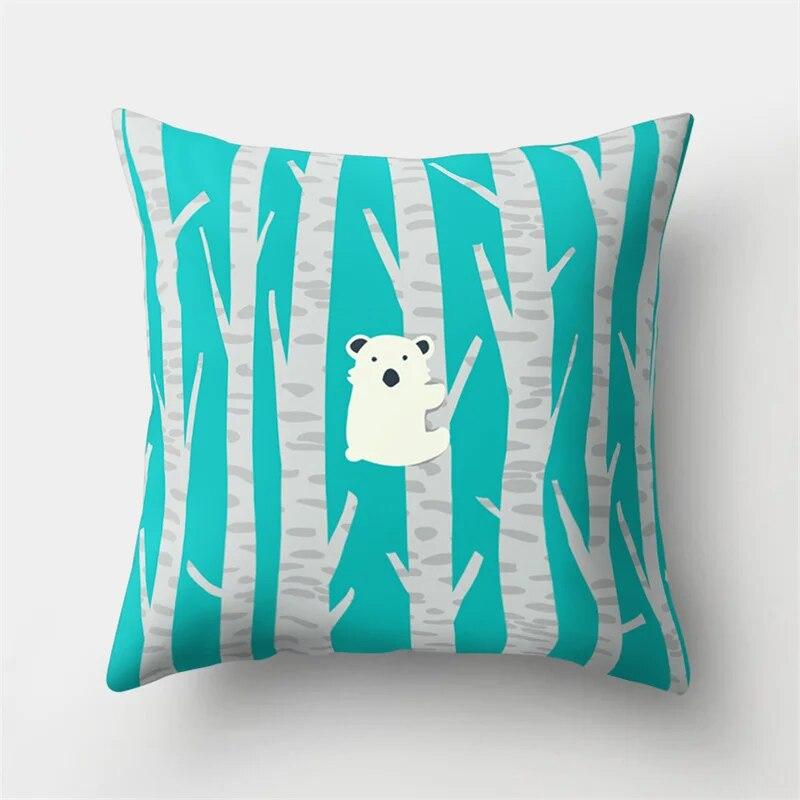 Ginkgo-Baumblatt-Kissenbezug, Schlafzimmer, Wohnzimmer, Wohnkultur, vier Jahreszeiten, Naturlandschaft, Poster