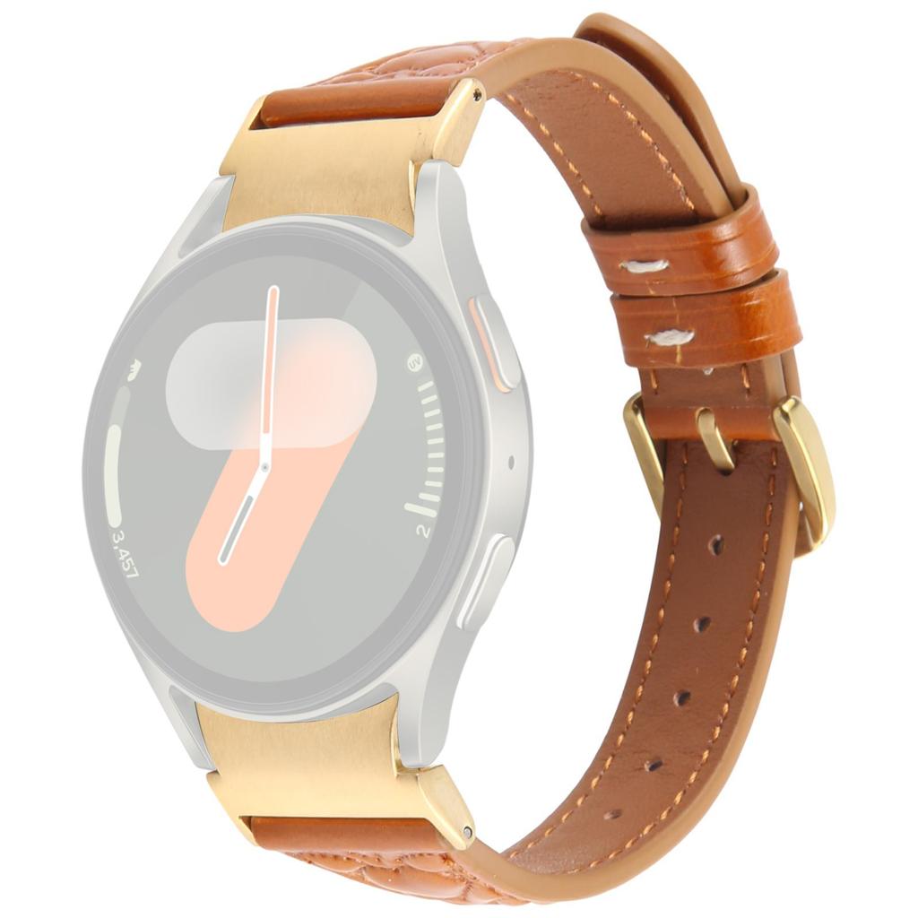 Watch Band for Samsung Galaxy Watch7/Watch6/Watch5/Watch4/Watch FE Heart Pattern Embossed Cowhide Leather Strap