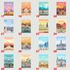 World Travel Minimalist  Posters New York London Paris City Poster White Paper Print Wall Art Decoration Picture Home Cafe Decor