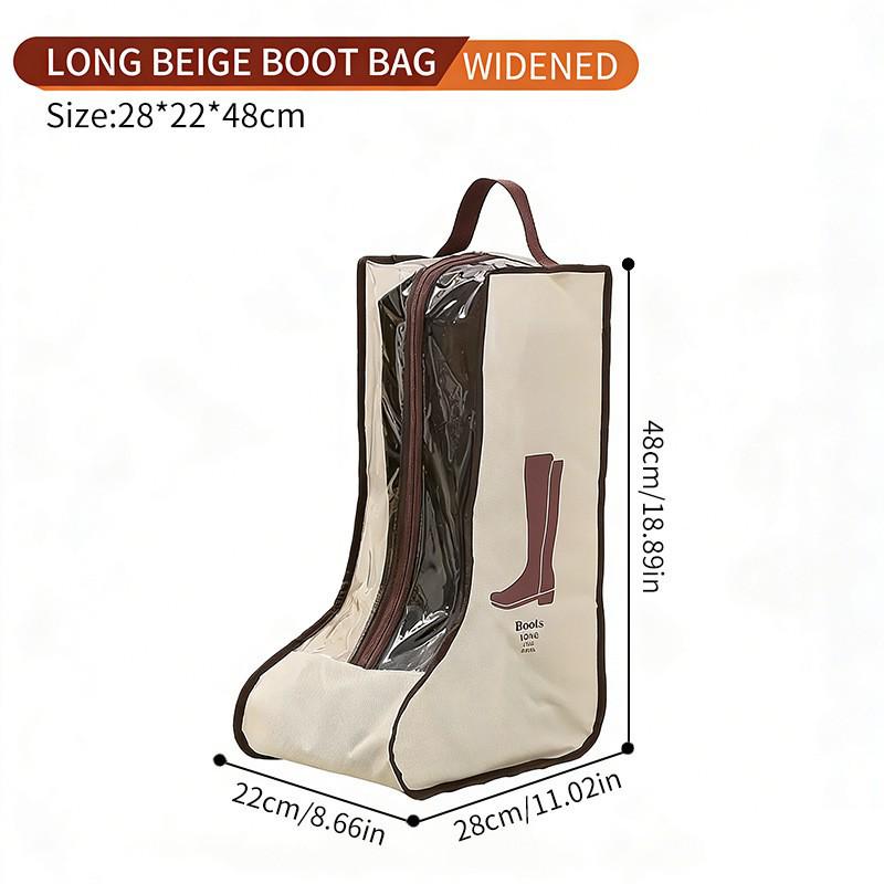 Transparent PEVA Mesh Zippered Boot Storage Bag for Moisture-Proof Seasonal Shoe Organization