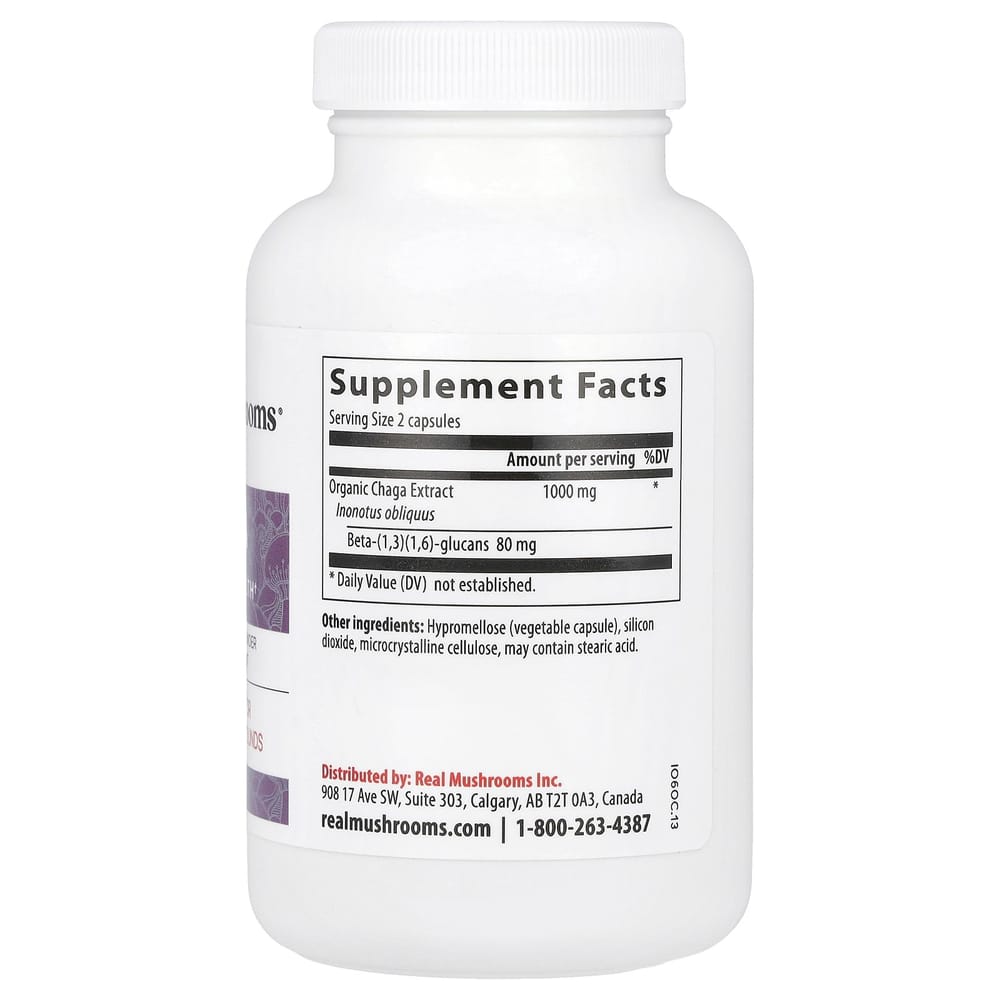 iHerb Chaga Mushroom Extract Powder Capsules, 120 Count