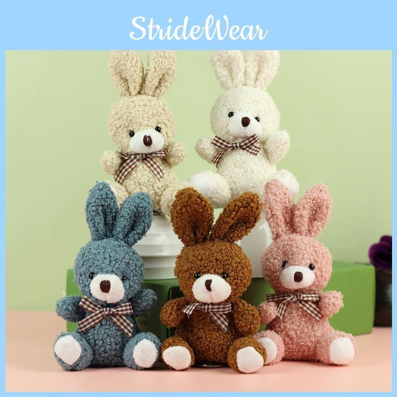 Style Lovable Cartoon Rabbit Plush Toy With Bow Tie Ideal For Backpacks And Keychains