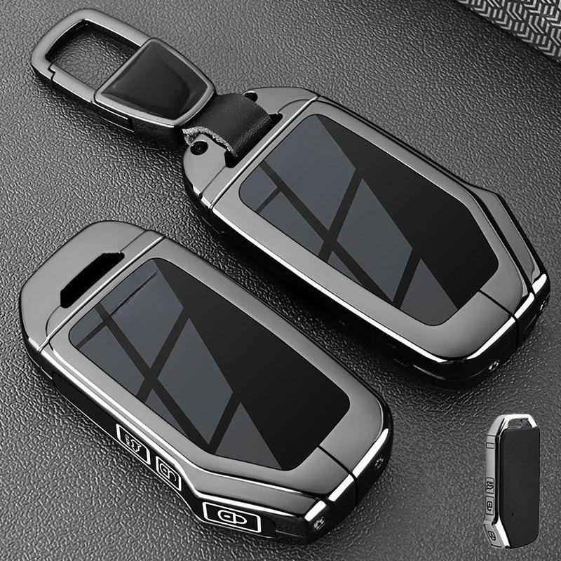 Zinc Alloy Key Cover Case for KIA K3/Seltos/EV5/Sportage/Stonic/KX3/Sportage/EV9 - Protective Key Fob Shell Key Bag Chain