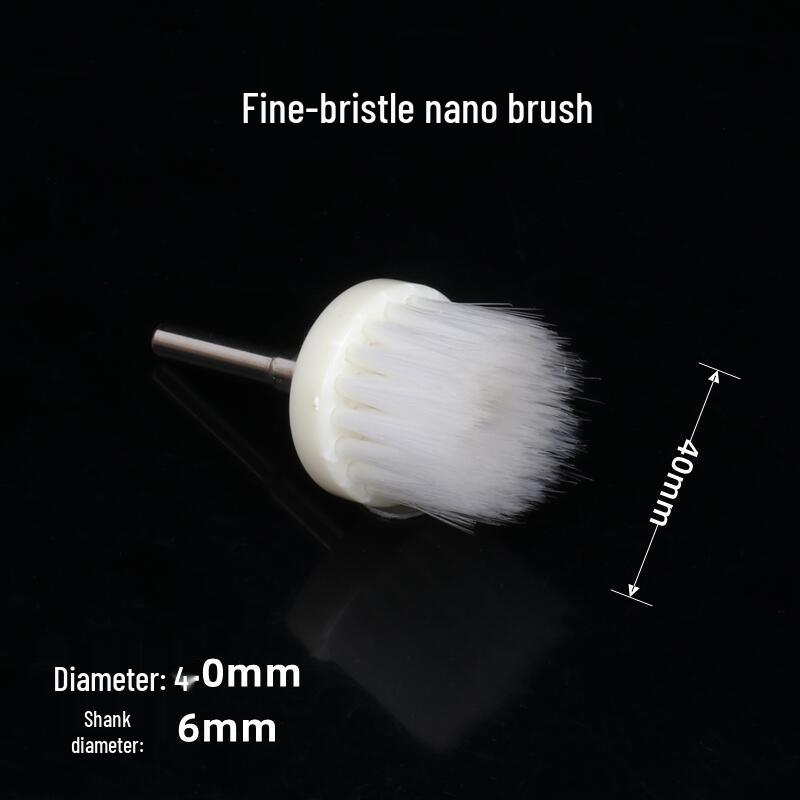 Golden Vajra Walnut Electric Cleaning Brush Head - Pig Bristle & Wenge for Polishing, Olive Pit Carving Maintenance, Round Bristle Brush.