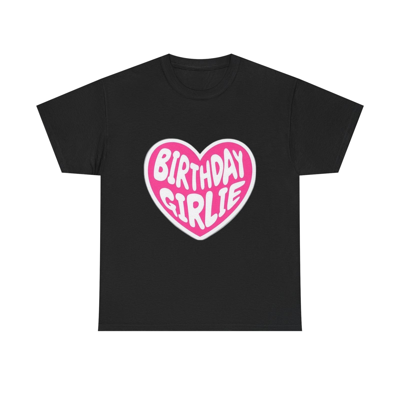Birthday Girlie Unisex Heavy Cotton Tee, Fun Birthday Gift, Cute Graphic Heart L