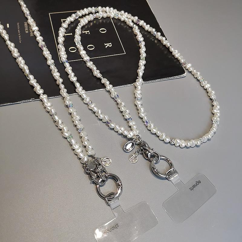 Pärlkedja för mobiltelefon, Crossbody, Instagram-mode, Dam, Mobiltelefon kan bäras med en kedja, Lång, Utomhus