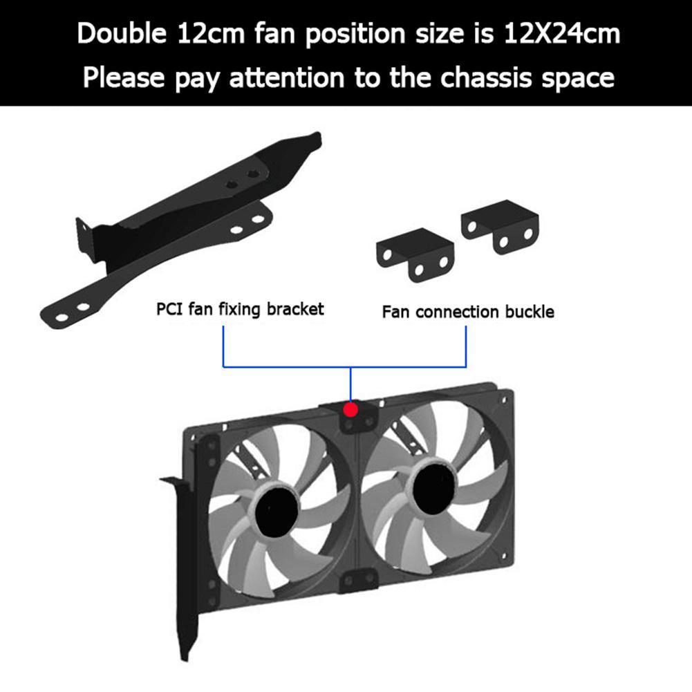 

Dual Fans Mount Rack Cooling Heatsink PCI Slot Bracket support 90MM/120MM Fan For Graphics Video Car Mount Cooling Fan Bracket spain